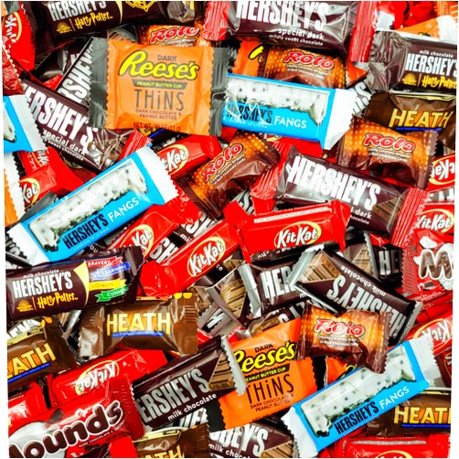 Sweetsome Christmas Milk Chocolate Assortment Candy Bulk Party Pack, Includes ReesesThins, KitKat, Milk, Dark & White Chocolate Bars, Heath, Rolo and More – 2 Pound