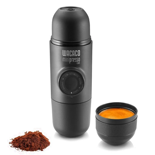 Wacaco Minipresso GR, Portable Espresso Machine, Compatible Ground Coffee, Hand Coffee Maker, Travel Gadgets, Manually Operated, Perfect for Camping, Hiking