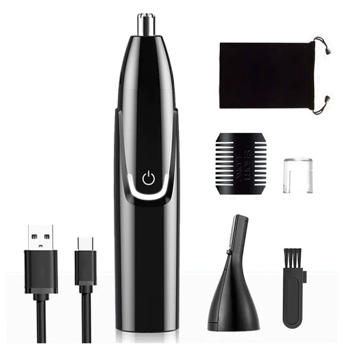 GOMINYUF Nose and Ear Hair Trimmer Clipper - Professional Eyebrow & Facial Hair Trimmer for Men Women, Wet/Dry, Easy to Clean,Dual Edge Hypoallergenic Blade-9000 RPM Precision Trimmer for Quick Shave