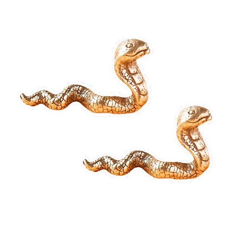 jarbins 2pcs Brass Snake Ornaments Decoration Mini Animal Statue Snake Figurine Home Decor for Graden Patio Tea Table