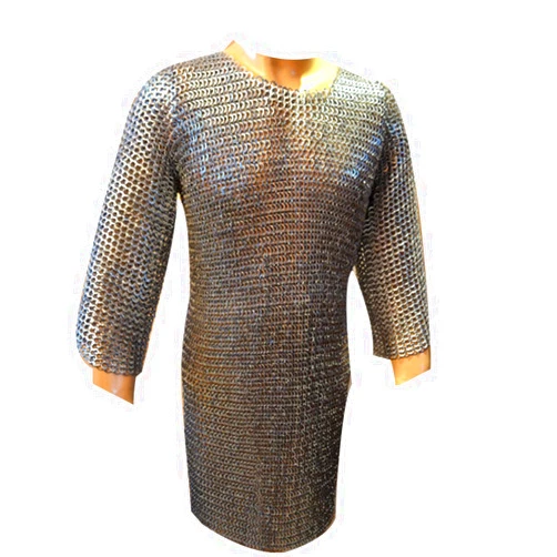 Allbeststuff Chain Mail Hauberk Flat Riveted Washer Maille Chest 45 Large Galvanized