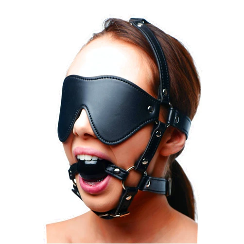 STRICT Blindfold Harness and Ball Gag - Black