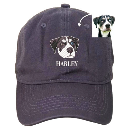 Giantbighands Custom Embroidered Pet Hat Using Pet Photo, Gifts Fathers Day for Dad, Fathers Day Cap, Gifts for Dog Lovers, Personalized Dog Hat, Custom Pet Cap, Custom Dog Baseball Cap, Dog Mom Hat