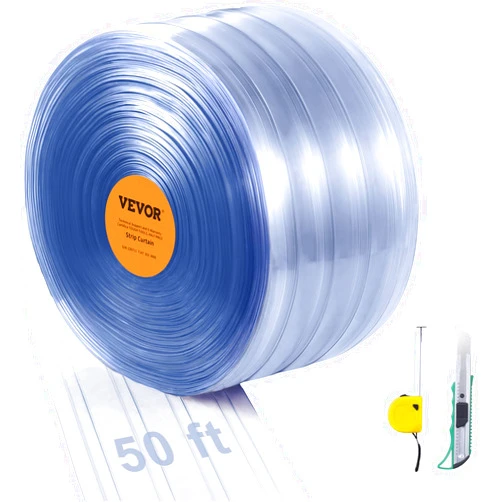 VEVOR Strip Curtain, 50' Length x 8