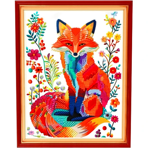 Dimensean Stamped Cross Stitch Kits Full Range of Embroidery Patterns Starter Kits for Beginners Adult or Kids DIY Cross Stitches Needlepoint Kits 11CT-Colorful Cat 16x20 inch