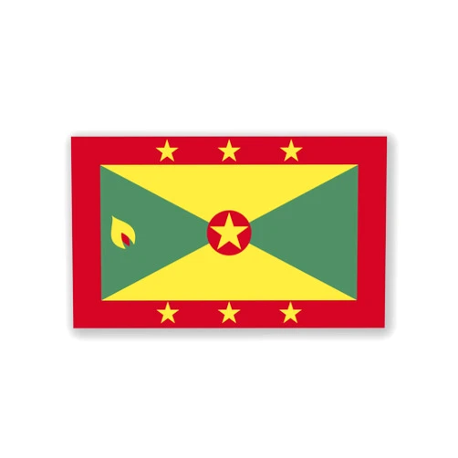 DHDM 2-Pack Grenada Flag Decal Sticker | 5-Inches by 3-Inches | Premium Quality Vinyl | PD436