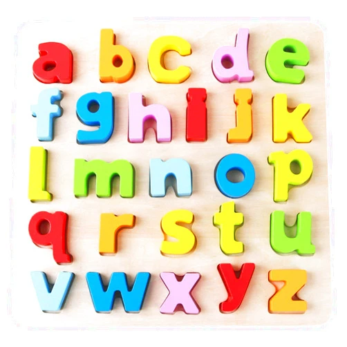 Babe Rock Wooden Alphabet Learning Puzzle Educational Learning Toys Wood ABC Peg Letters Puzzle Colorful Jigsaw Blocks Board for Toddler Kids Boy Girl