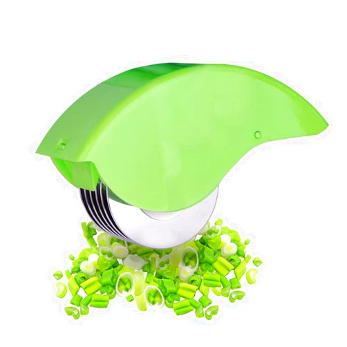 AOZBZ Herb Roller Mincer, AOZBZ Manual Hand Scallion Chive Mint Cutter with 6 Stainless Steel Blade Kitchen vegetable chop