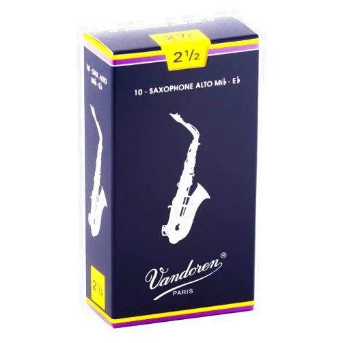 Vandoren SR2125 Alto Sax Traditional Reeds Strength 2.5; Box of 10