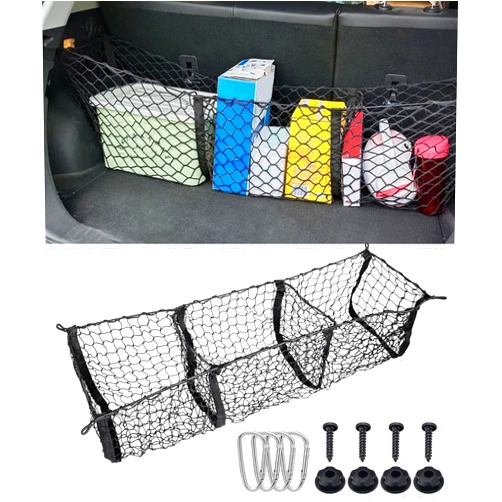 UBOG Cargo Net,Cargo Net for SUV,Truck Bed Organizer,Car Accessories Automotive Cargo Nets,3 Pocket Truck Bed Cargo Net,Truck Net Truck Storage,Mesh Storage Net for SUV, Car, Pickup Truck Bed, Etc