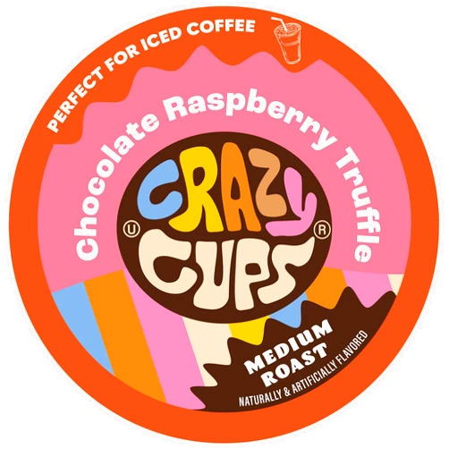 Crazy Cups Flavored Coffee for Keurig K-Cup Machines, Chocolate Raspberry Truffle, Hot or Iced Drinks, 22 count Single Serve, Recyclable Pods(Pack of 1)