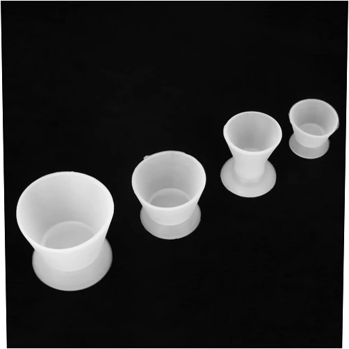 ZJchao 4pcs Dental Laboratory Mixing Cup, Silicone Dental Materials Mixing Bowl Set, Silicone Rubber Dental Self-Curing Mixing Cup