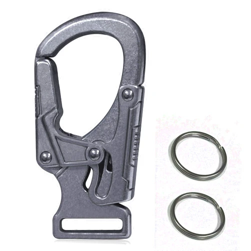 Ahiller Car Keychain Clip,1.9''Alloy Key Holder with 2 Key Ring,Outdoor Hooks,Small Carabiner Clip for Man and Women