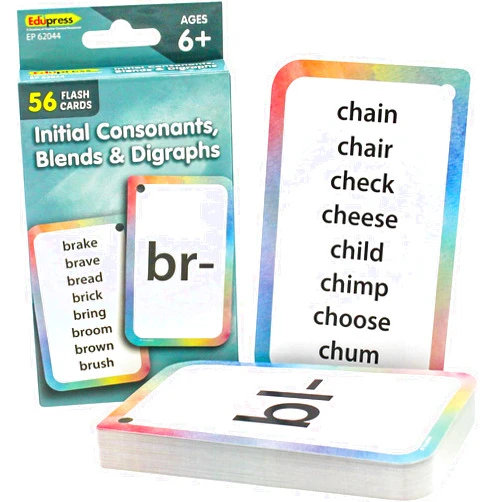 Teacher Created Resources Initial Consonants, Blends & Digraphs Flash Cards (EP62044) 3-1/8