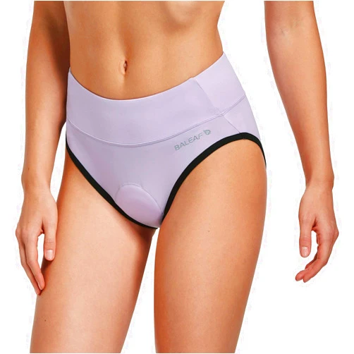 BALEAF Women's Cycling Underwear 3D Padded Bike Shorts Biking Chamois Liner Bicycle Briefs Riding Spin 06-taro Purple Medium