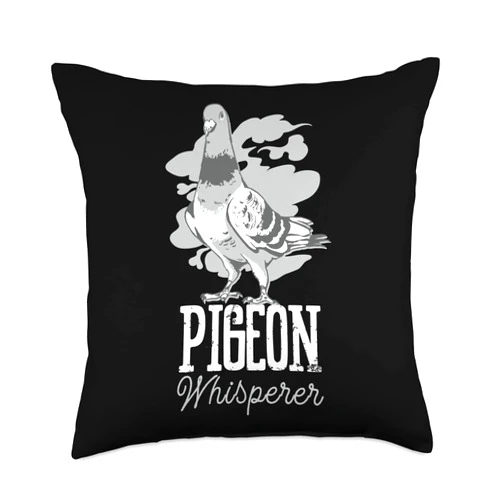 Birds With A Stout Body Or Small Animal Lover Whisperer Flying Animal Pigeon Throw Pillow, 18x18, Multicolor