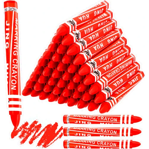 MotiMind 60 Pcs Industrial Lumber Crayons Bulk Wax Tire Marker Construction Marker for Craft Detailed Marking on Lumber Metal Carton Ceramics Concrete Glass Plastic 4.45