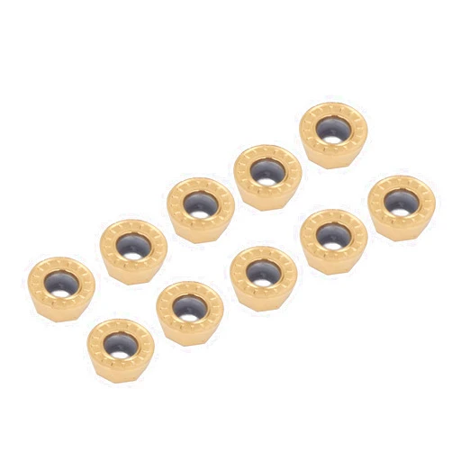GYZOUKA 10pcs Carbide Turning Inserts RPMT1204 Milling Tool High Strength Material Hard and More Efficient Suitable for Mild Steel and Stainless Steel Machining