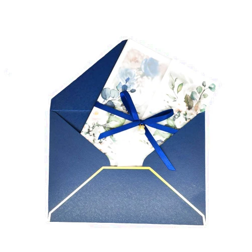 ALVESTORY 50 Navy Blue Wedding Invitations Cards Sets with Envelopes Transparent Vellum Paper Invitation with Ribbon Pearl for Quinceanera Engagement Bridal Shower Graduation Party Customized Invites