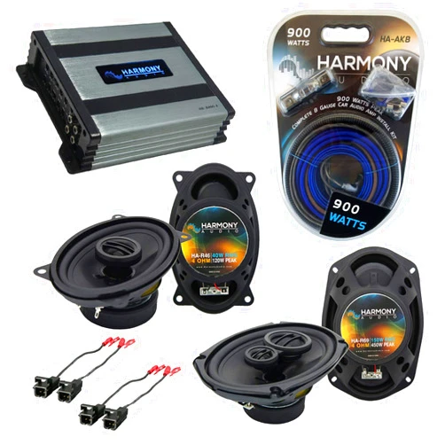 Harmony Audio HA-A400.4 Amp Bundle with HA-R46 and HA-R69 Speakers Compatible with Buick Skylark 1996-1998 OEM Speaker Replacement