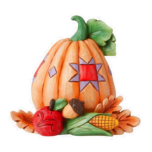 Enesco Jim Shore Heartwood Creek Pumpkin with Bounty Mini Figurine