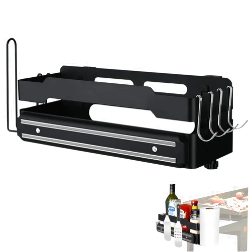 Anysiny Griddle Caddy with Magnetic-Griddle Caddy Space Saving BBQ Accessories Storage Box with Paper Towel Holder for 28