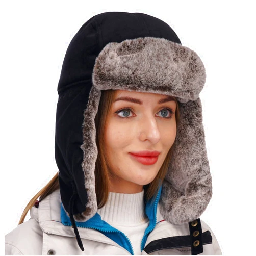 USHAKECAMP Trapper Hat Winter Warm Hats Russian Fur Hats Ushanka Eskimo Winter Hat Trooper Cap Ear Flaps for Women