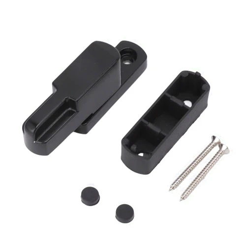 UUWOQYIS Window Sash Lock Aluminum Alloy Sliding Latch Child Proof Safety T Type Lock Home Security Protection (Black)