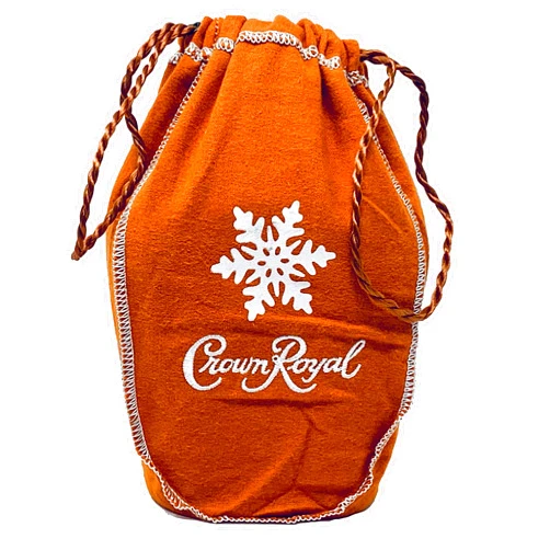 Crown Royal Bag with Drawstring | Burnt Orange with Snow Flake - Salted Caramel Holiday