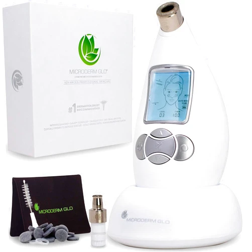 Microderm GLO Diamond Microdermabrasion Machine - Best Gift for Women - Dermabrasion & Anti Aging Wrinkle Skincare - Home Facial Treatment System - Blackhead Remover & Exfoliator for Acne Scars