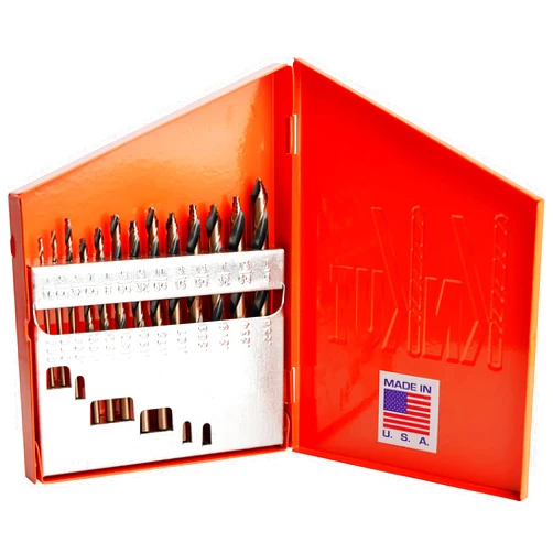 KnKut 13 Piece Mechanics Length Step Point Drill Bit Set 1/16