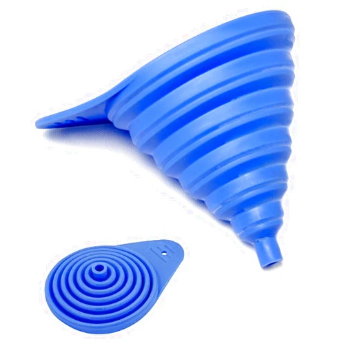 Rocky Mountain Goods Collapsible Funnel for Kitchen Use - Food Grade Silicone Wide Mouth - Easy to use for Filling Bottles, Jars, Auto Use - Easy to Clean