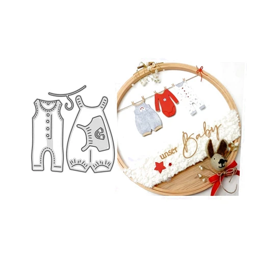 Zshyocta Baby Overalls Die Cuts for Card Making,Metal Cutting Dies Embossing Paper Dies for Scrapbooking DIY Album Card Making Supplies (03)