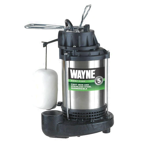 WAYNE - 1 HP Submersible Cast Iron and Stainless Steel Sump Pump with Integrated Vertical Float Switch - 6,100 Gallons Per Hour - Heavy Duty Basement Sump Pump