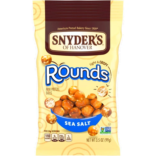 Snyder's of Hanover Pretzels, Rounds, Sea Salt, 3.5 Ounce