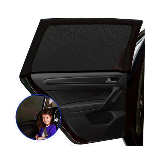 LEMLEON Car Window Shade,Automotive Sun Protection for Baby Windshield Mesh Rear Side Kids Sunlight Protection, Double Venting Design, Universal Fit Most of Cars and SUV's. 2 Pack