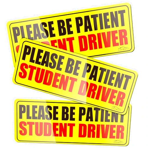 CARBATO Student Driver Magnet for Car, Please Be Patient Student Driver Magnet, Car Vehicle Reflective Sticker Reflective Signs for New Drivers - 3 Pcs