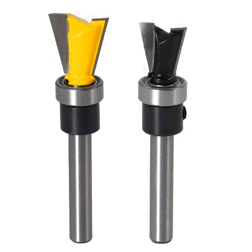 Yakamoz 2Pcs 1/4 Inch Shank Dovetail Joint Router Bits with Bearing Guide Dovetail Jig Bit for Furniture Building Cabinet Making Woodworking Cutter Tools