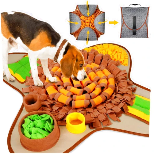 HOPET Pet Snuffle Mat for Dogs Interactive Feeding Game Sniffing Feeding Mat Slow Feeding Keep Busy Encourages Natural Foraging Skills Play Activity Game for Boredom and Stress Relief for Outdoor
