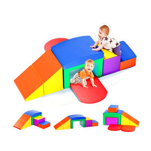 Lischwert Indoor Soft Foam Climber Play Sets, Toddler Climbing Toys Indoor with Slide Stairs and Ramp Indoor Climbing Toys for Kids and Children,6 Pieces Colorful