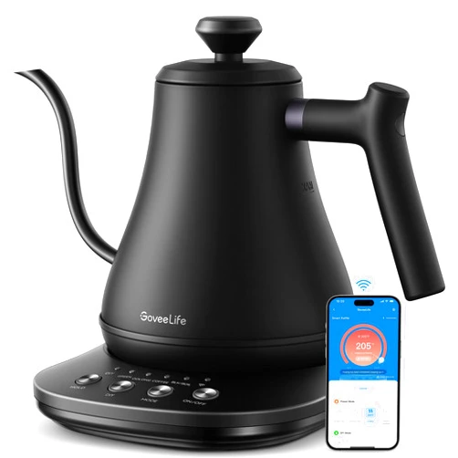 GoveeLife Smart Electric Kettle, 0.8L WiFi Gooseneck Kettle Compatible with Alexa, 5 Modes for Use, 3-minute Fast Heating and 2H Keep Warm, Auto-Shut off for Safety, Stainless Steel, Matte Black…