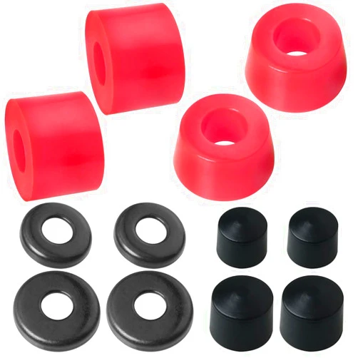 MEETOOT 2 Sets Colored PU Shock Absorber Mounts Skateboard Truck Cushion Longboard Double Concave Fish Board Bridge Pad Bearing Spacer and Washer Skateboard Kit Suitable for Longboard Cruiser