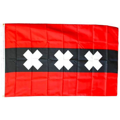 Key West Flags Amsterdam City Flag Embroidered 3'x5' Single-Sided on Heavy-Duty 100% 300D Nylon