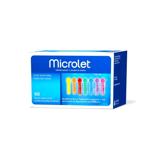 Ascensia MICROLET Lancets for Glucose Blood Testing, Multi-Colored, 100 Count