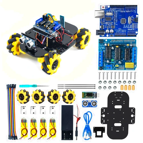 LAFVIN 4WD Mecanum Robot Car Kit Smart DIY Project Compatible with Arduino IDE