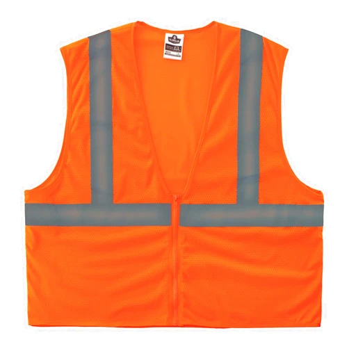 Ergodyne GloWear 8205Z Mesh Hi-Vis Safety Vest - Type R, Class 2 - Zipper, No Pockets