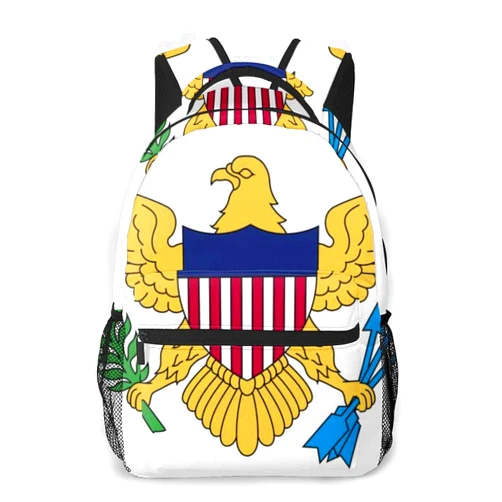 NiYoung Back To School Gift - Camping Outdoor Backpack Gym Outdoor Hiking Bag Big Capacity Daypack Flag Of The United States Virgin Islands White College School Bookbag for Women Men