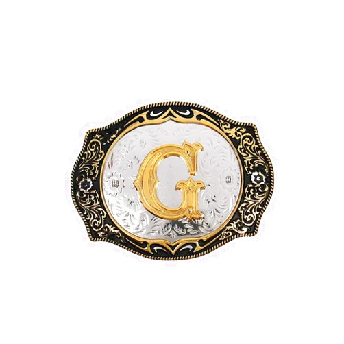 HUABOLA CALYN Western Belt Buckle Initial Letters ABCDMRJ to Z Cowboy Rodeo Small Gold Belt Buckles for Men Women