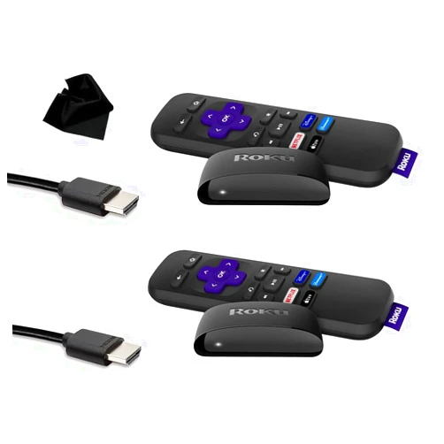 Roku Express HD 2 Pack | Streaming Player HD with Roku Simple Remote, Includes Premium HDMI Cable | with Microfiber Cleaning Cloth