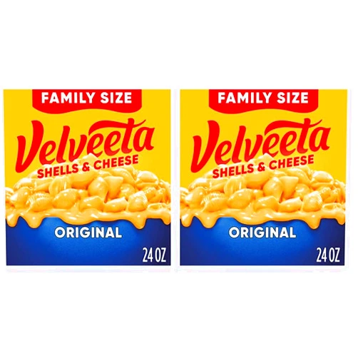 Velveeta Shells & Cheese Original Shell Pasta & Cheese Sauce Value Size Meal (24 oz Box) (Pack of 2)